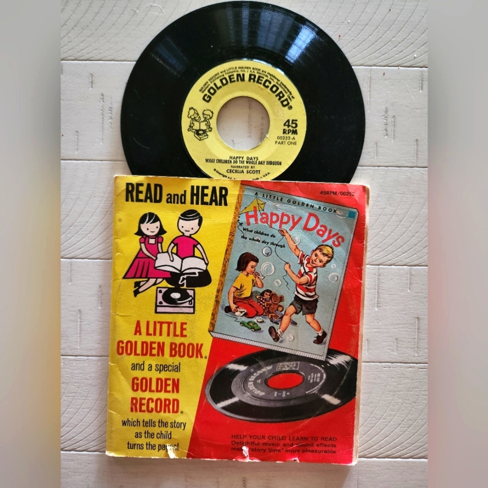 Vintage Little Golden Record Book (1955) - Happy Days